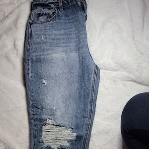 Women's Distressed Blue Jeans